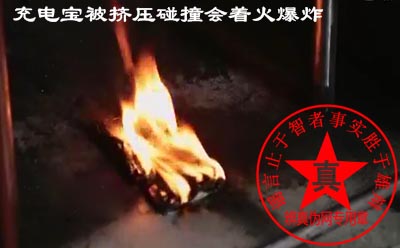 充电宝被挤压碰撞会着火爆炸是真的。另外在飞机上充电宝是严禁使用的——辨真伪网