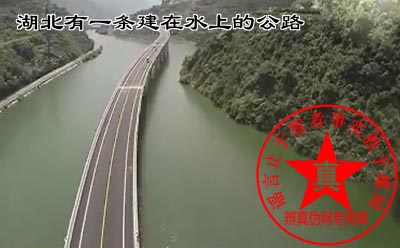 湖北有一条建在水上的公路是真的。希望这样的生态项目越来越多，共同建设一个青山绿水的明天 ——辨真伪网