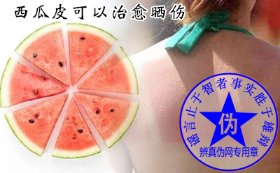 西瓜皮可以治愈晒伤是网络谣言——辨真伪网